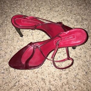 Sergio Rossi Burgundy Strappy Heels